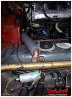 The &quot;cold&quot; coolant pipe connected with the engine and heat-wrapped.