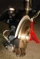 rear brake install closeup