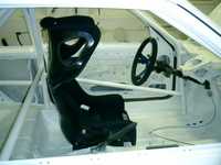 Trying seat and steering wheel