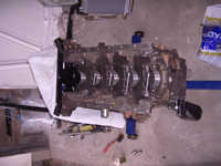 Put engineblock in the stand and put the main-bearings in place